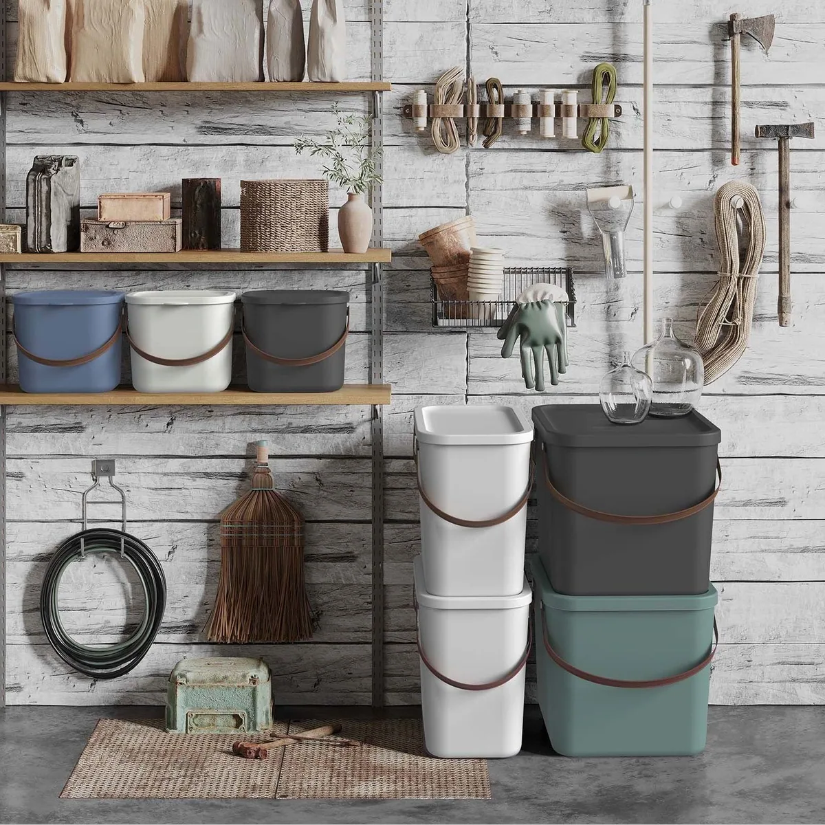 ROTHO Albula Aufbewahrungsbox, 4er-Set 40l + 25l + 2x6l — vielseitig, stabil, leicht zu reinigen 5