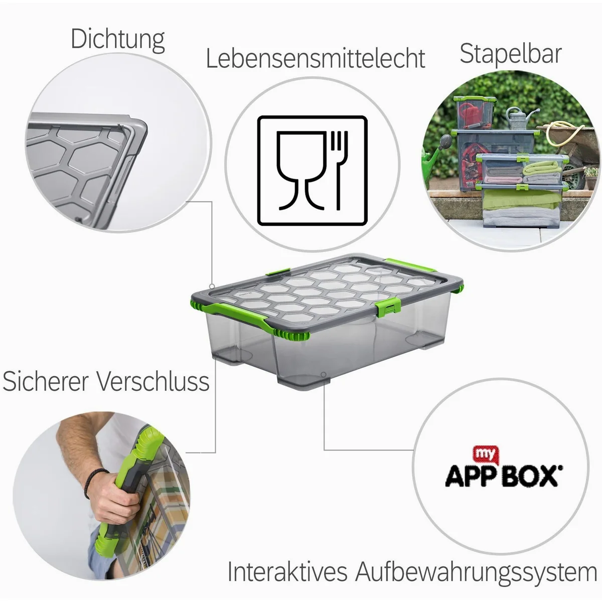 ROTHO EVO TOTAL PROTECTION Aufbewahrungsbox 30 l, stapelbar und wetterfest 4