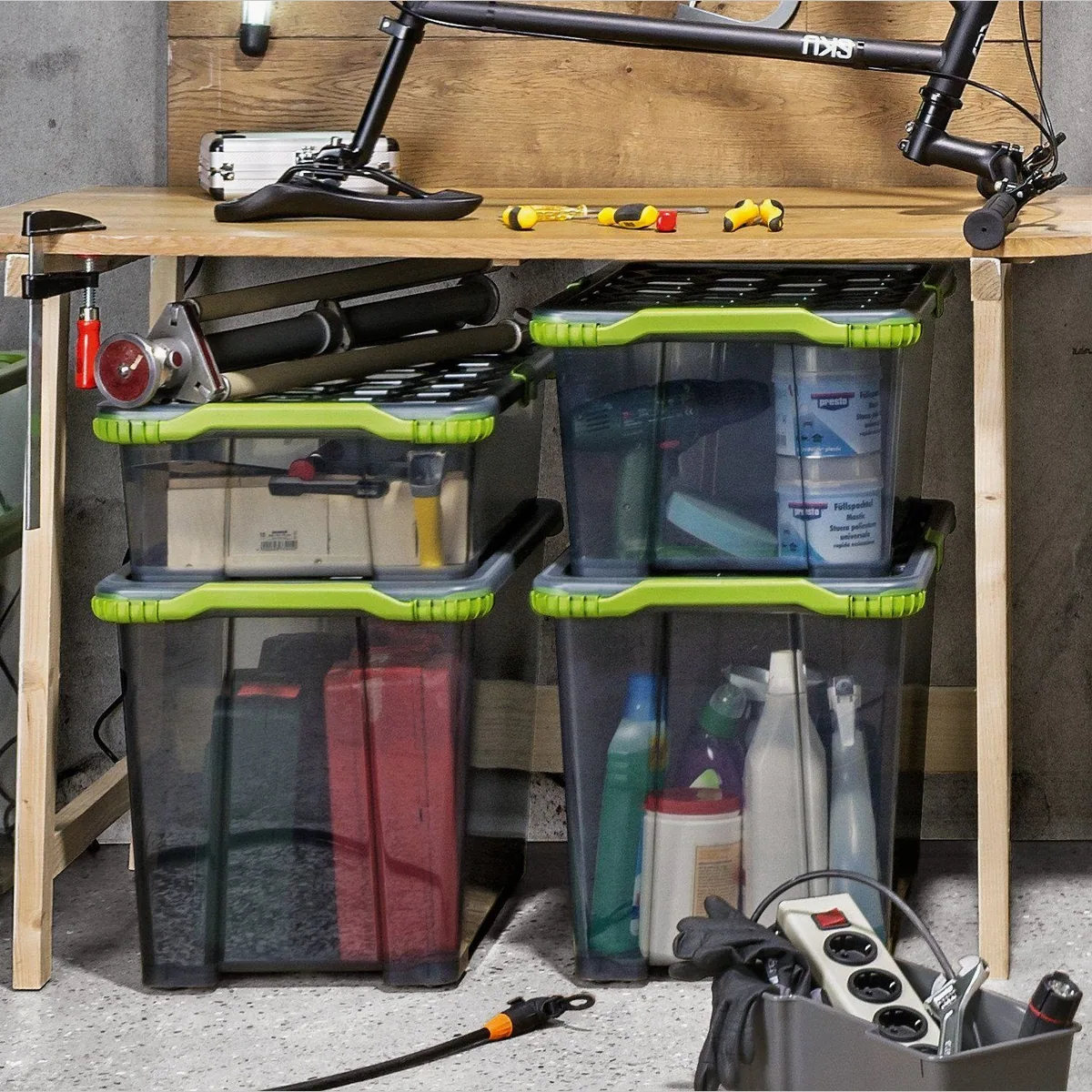 ROTHO Aufbewahrungsbox 3er Set, 44l, stabil und stapelbar 2
