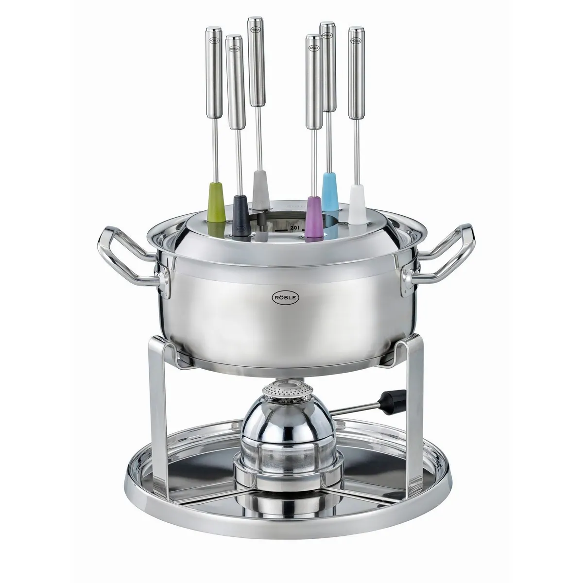 Rösle Fondue-Set, 2 l, Gasbrenner, 6 Fonduegabeln — ideal für gesellige Abende