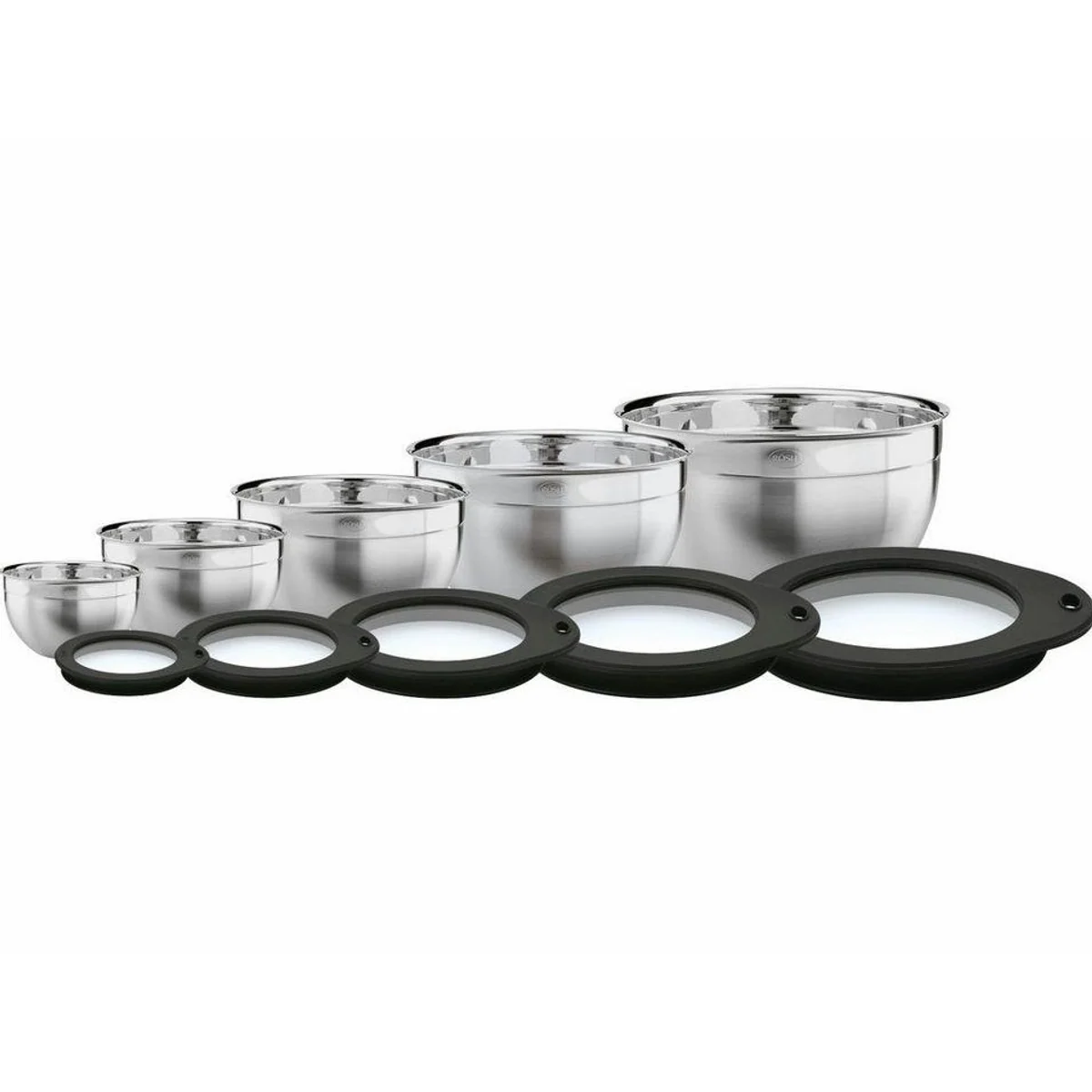 RÖSLE Schüssel-Set hoch mit Frischhaltedeckeln, 10-teilig, Edelstahl 18/10