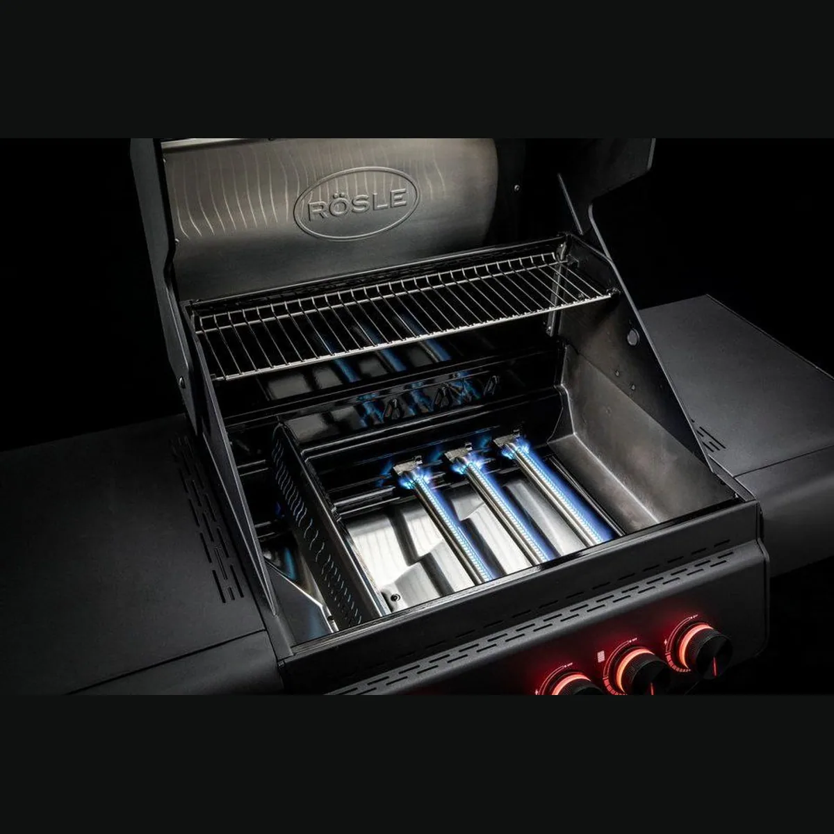 RÖSLE Gasgrill ALLFLAME Peer 3, drei Edelstahlbrenner, CRISPZONE 4