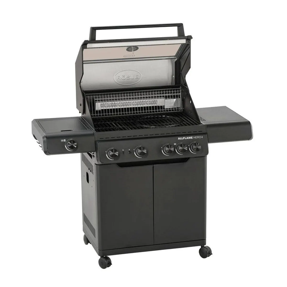 RÖSLE Gasgrill ALLFLAME Hero 4, 4 leistungsstarke Brenner, PRIMEZONE, BACKBURNER 2