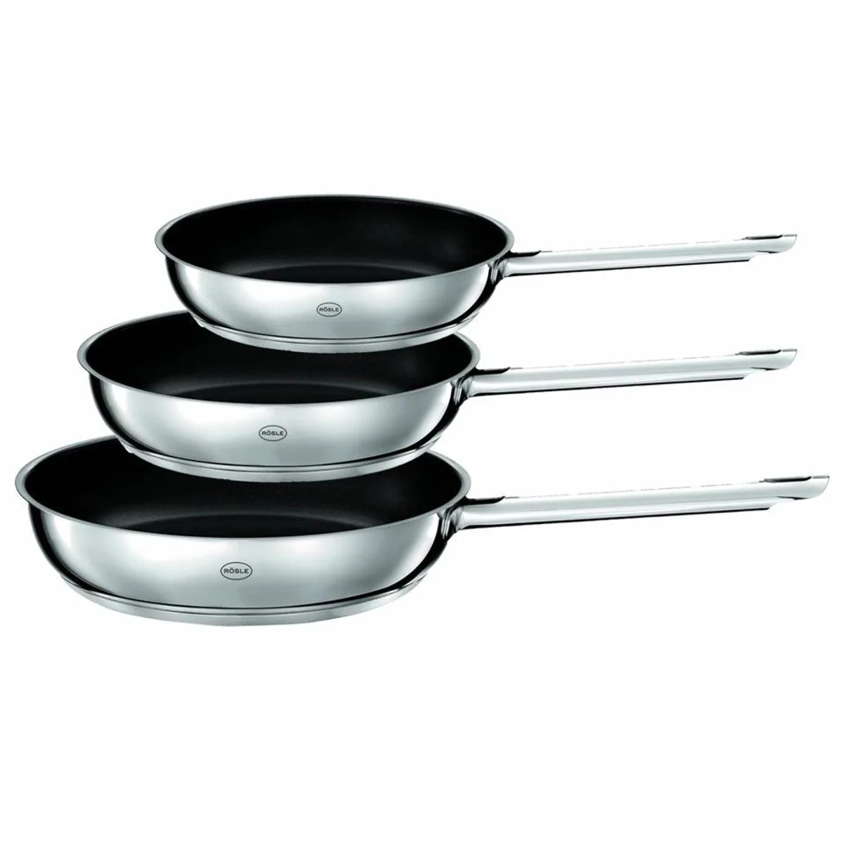 RÖSLE Pfannen-Set PUREELEMENTS 3-tlg., inklusive Antihaftversiegelung, gleichmäßige Hitzeverteilung