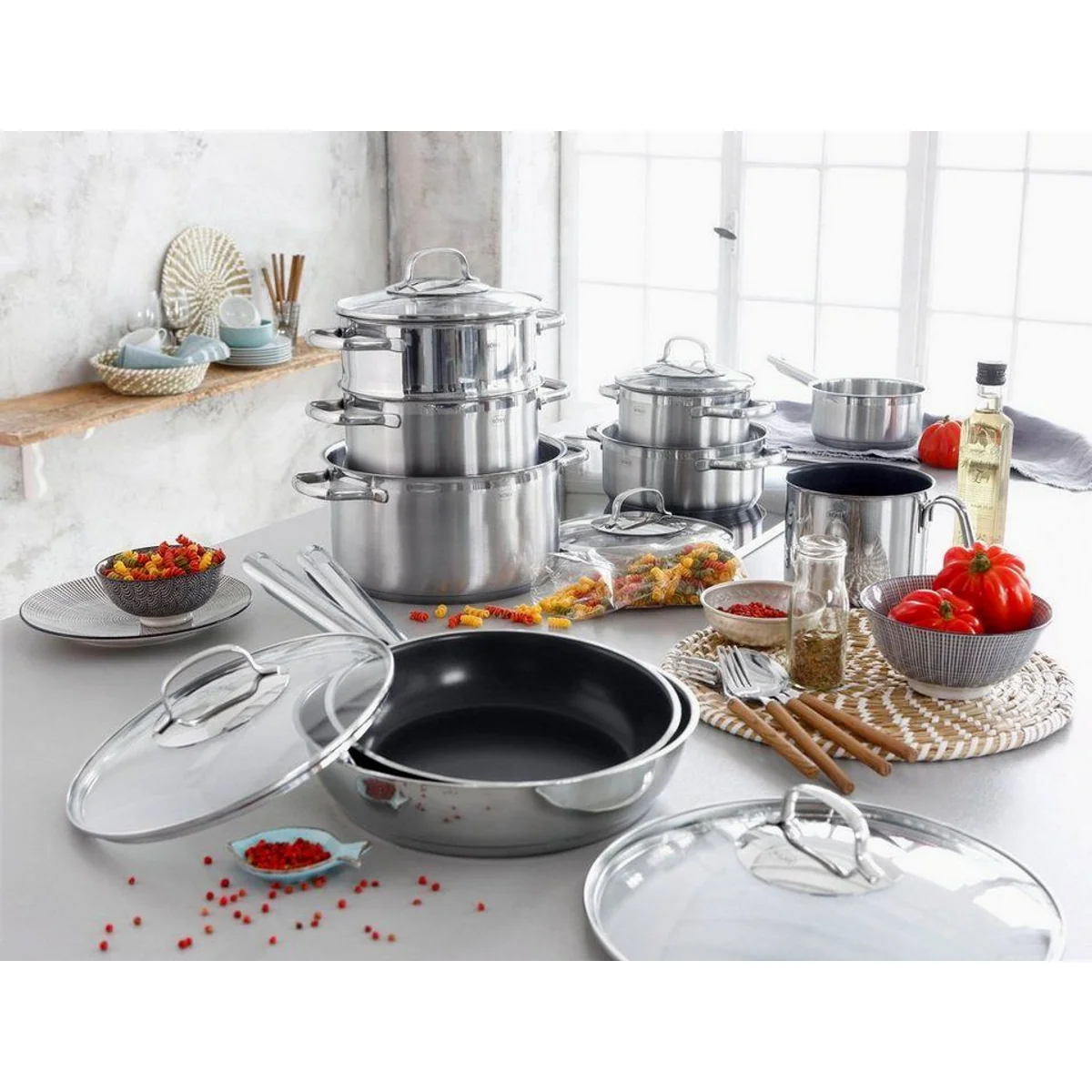 RÖSLE Topf-Set ELEGANCE, 14-teilig, Edelstahl 18/10, induktionsgeeignet 2