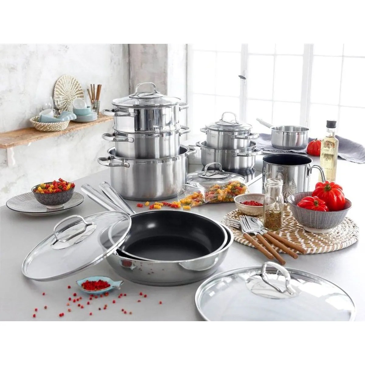 RÖSLE Topf-Set ELEGANCE, 14-teilig, Edelstahl 18/10, induktionsgeeignet 3
