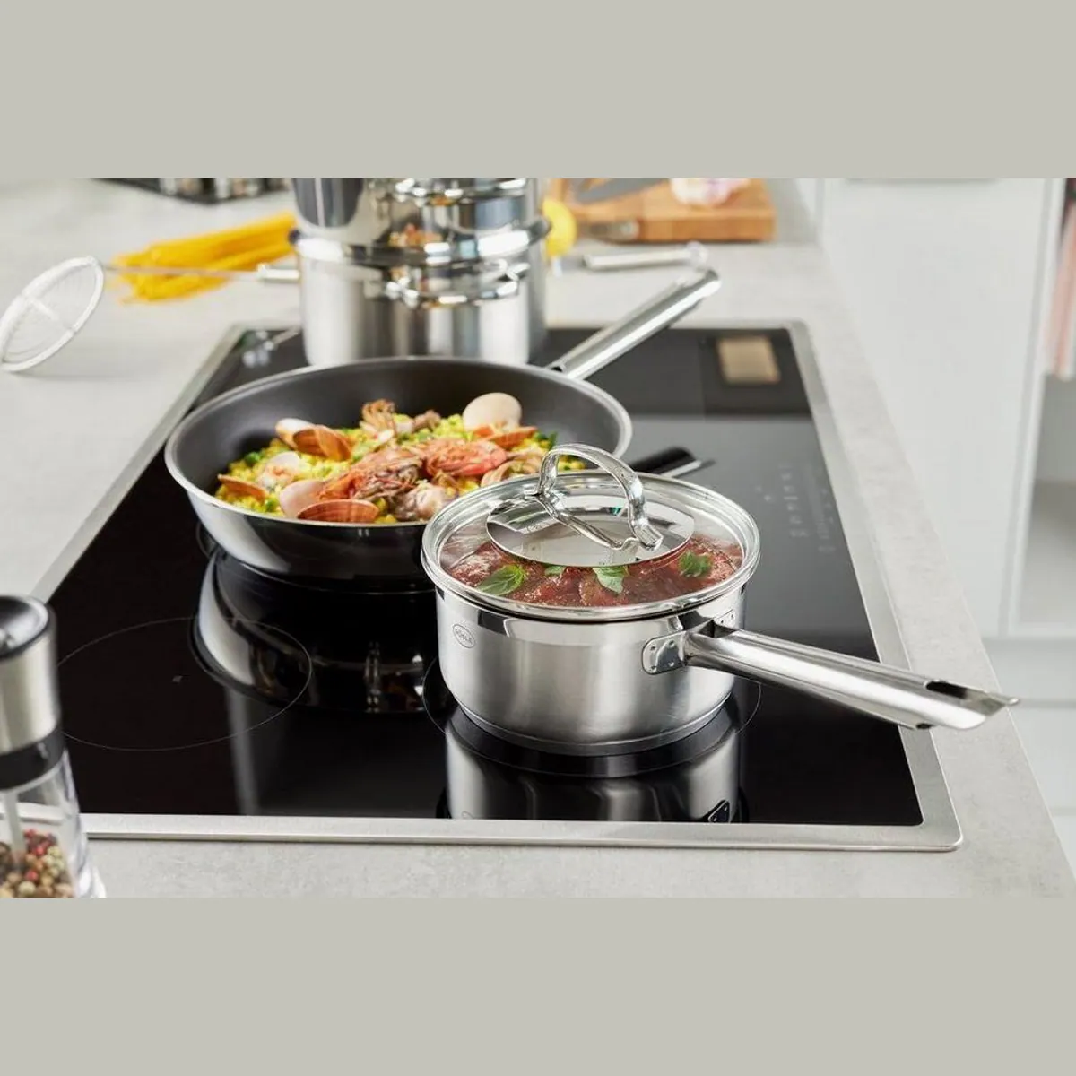 RÖSLE Topf-Set ELEGANCE, 14-teilig, Edelstahl 18/10, induktionsgeeignet 5