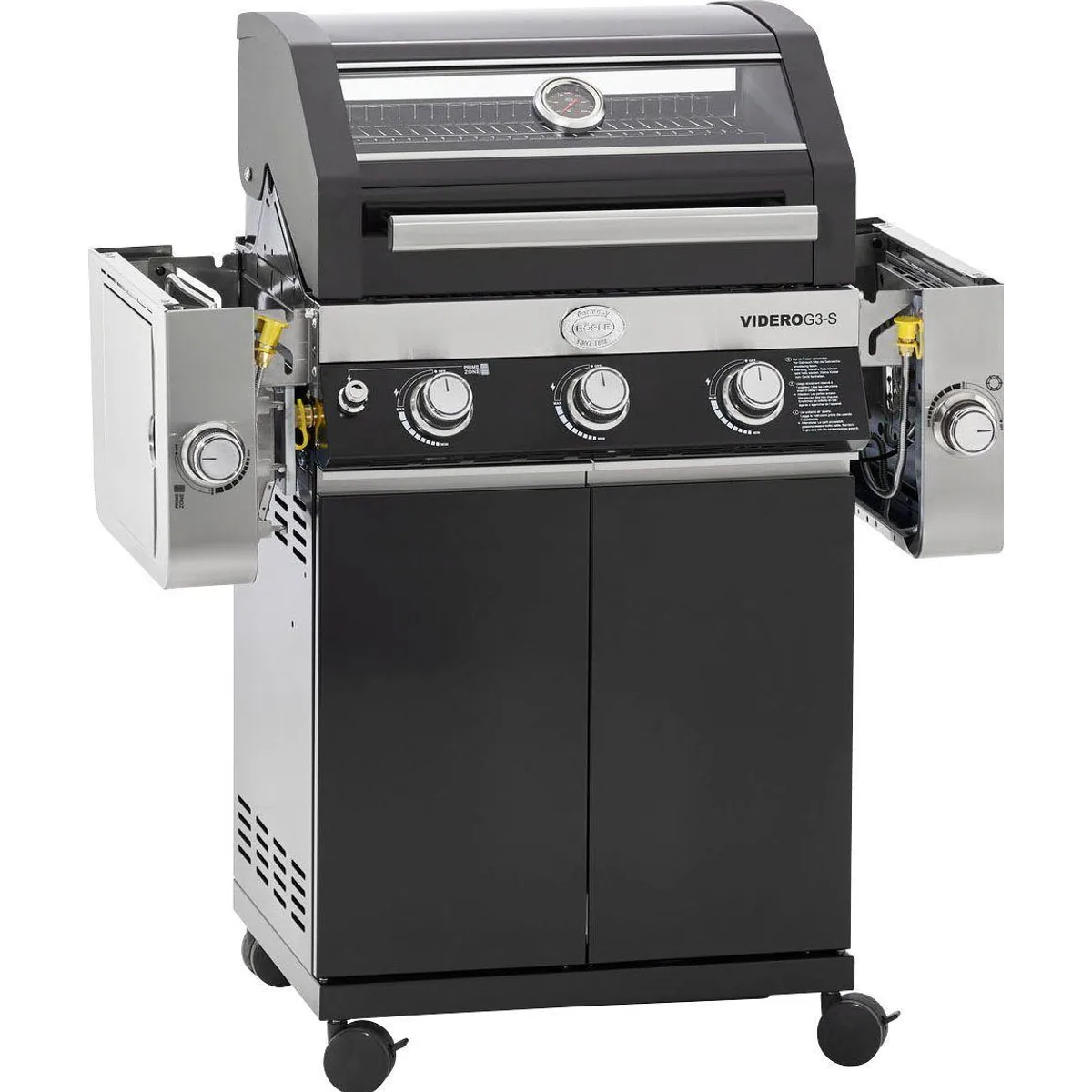 RÖSLE VIDERO G3-S Gasgrill, 3 Brenner, Primezone & Seitenbrenner — vielseitig und sicher