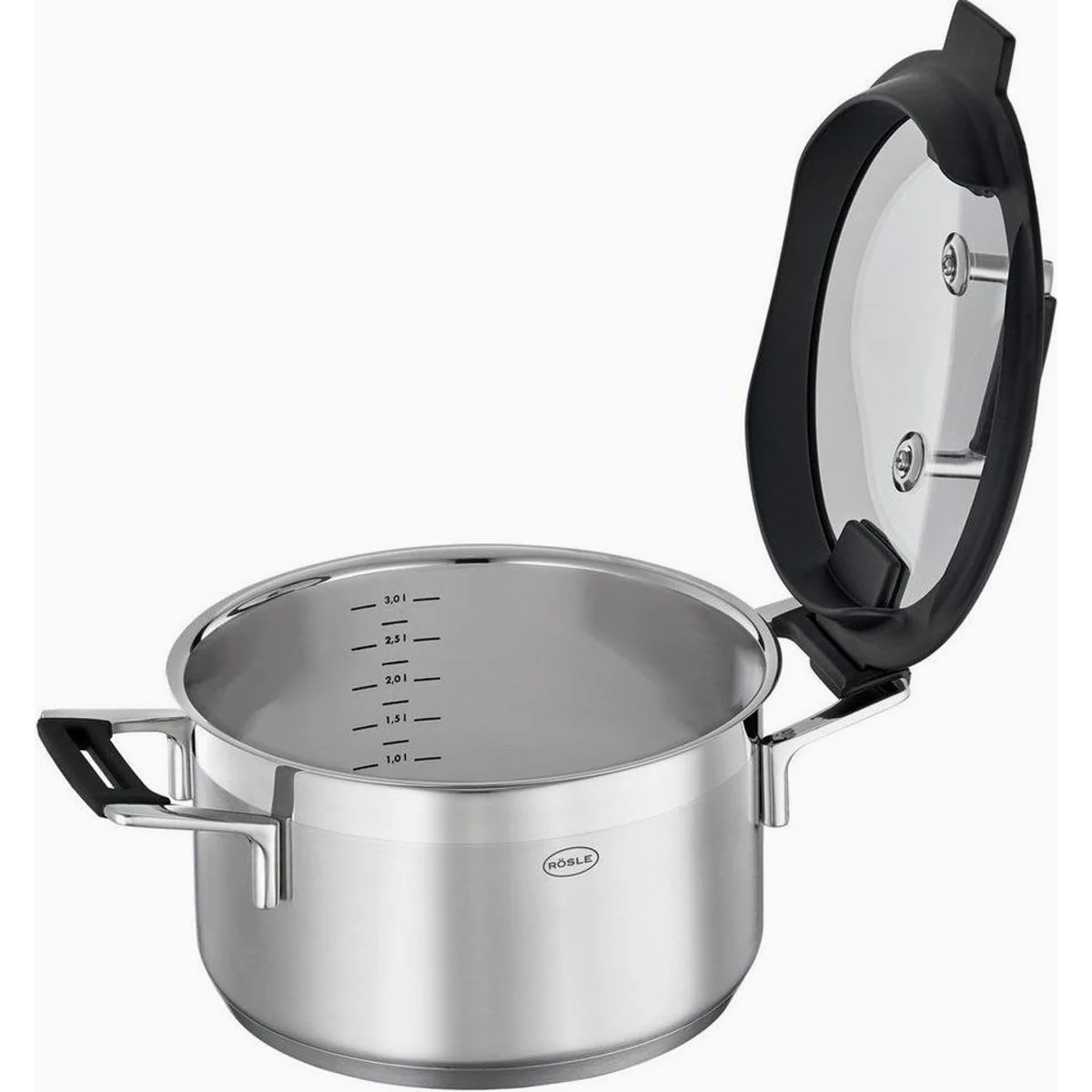RÖSLE SILENCE PRO Topf-Set, 7-teilig, Edelstahl 18/10 — innovative Funktionen, spülmaschinengeeignet, induktionsfähig 3