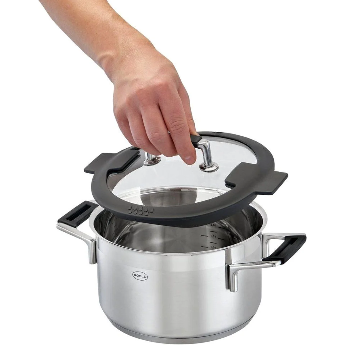 RÖSLE Topf-Set SILENCE PRO, 5-teilig, Edelstahl 18/10, induktionsgeeignet 3