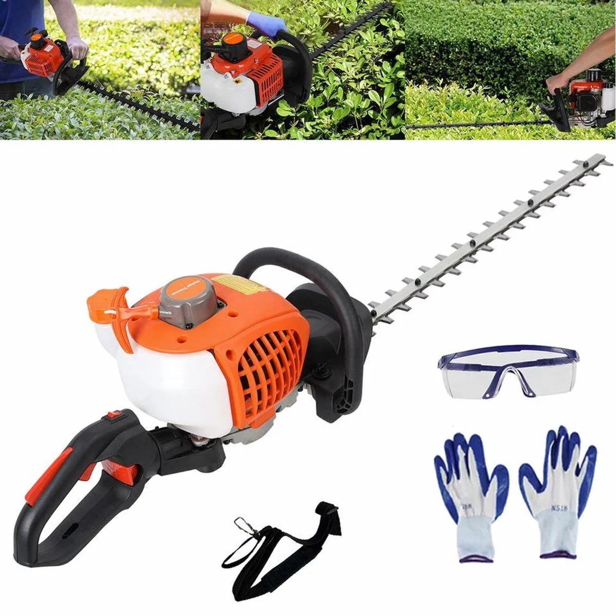 Rutaqian Benzin-Heckenschere, kraftstoffsparend, ergonomischer Griff, 61 cm Schnittlänge
