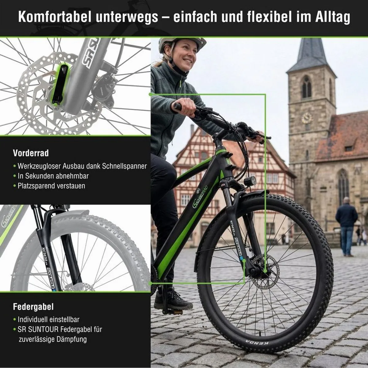 SachsenRAD E-Bike Trekkingrad R8T Flex III, 9-Gang Shimano, Heckmotor, 522 Wh — Vielseitig, leistungsstark, flexibel 3
