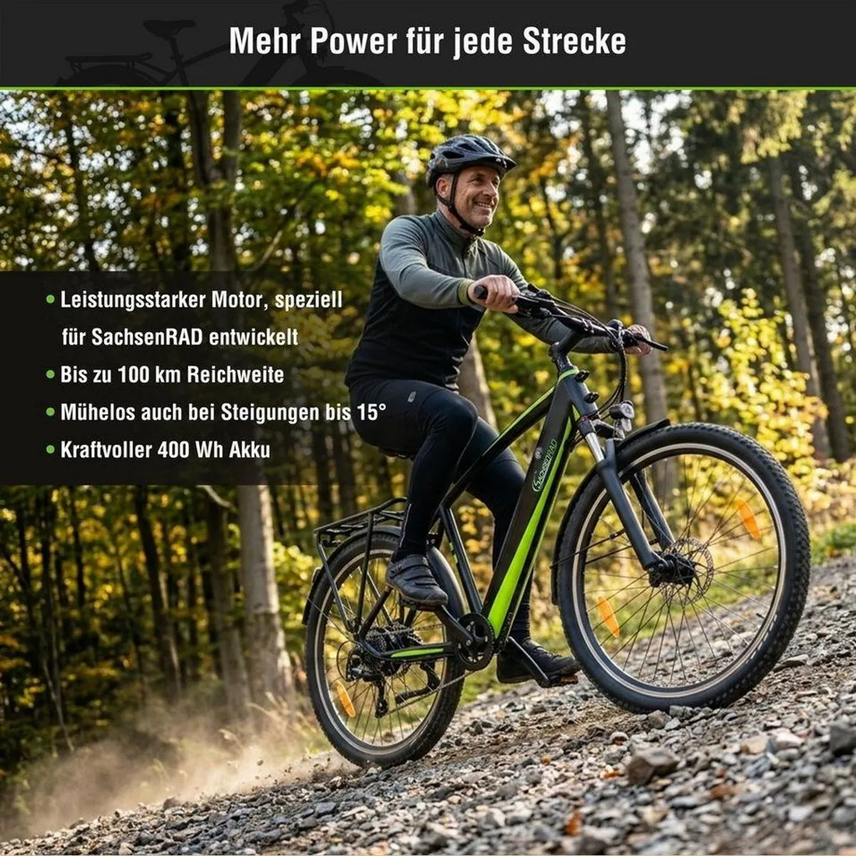 SachsenRAD E-Bike Trekkingrad R8T Flex III, 9-Gang Shimano, Heckmotor, 522 Wh — Vielseitig, leistungsstark, flexibel 4