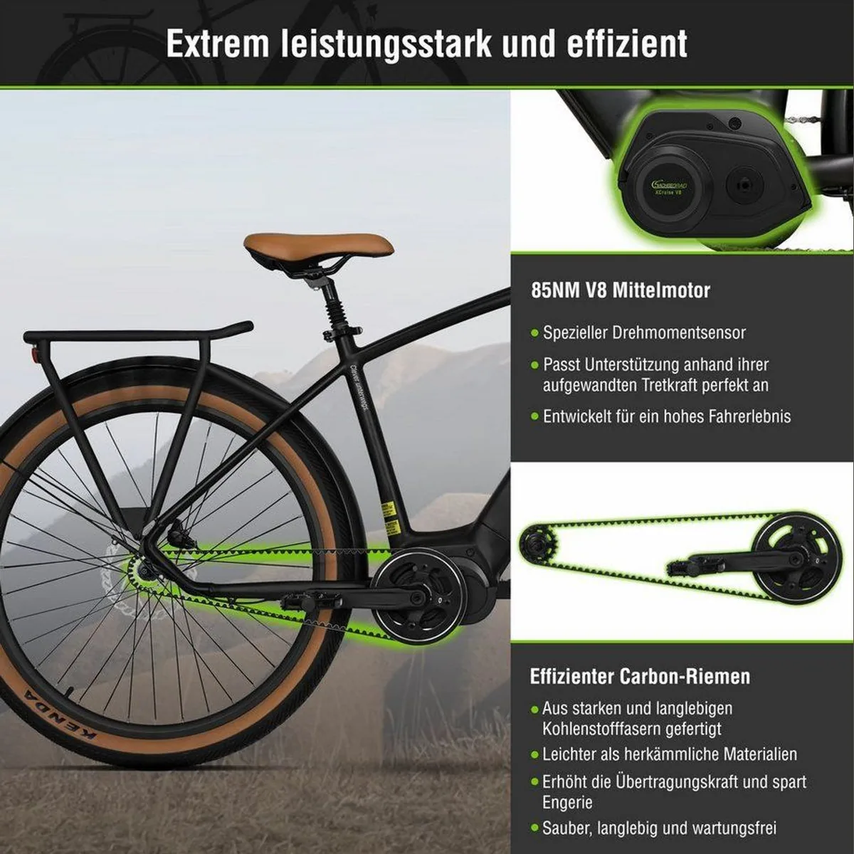 SachsenRAD S8R Centro E-Bike, 720 Wh Akku, Riemenantrieb, Hydraulische Scheibenbremse 4