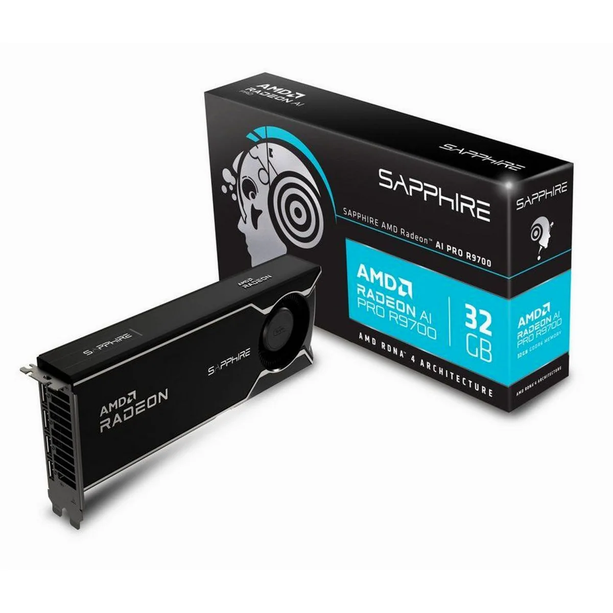 Sapphire Radeon AI Pro R9700 Grafikkarte, hohe Leistung, optimiert für KI-Anwendungen, vielseitige Einsatzmöglichkeiten
