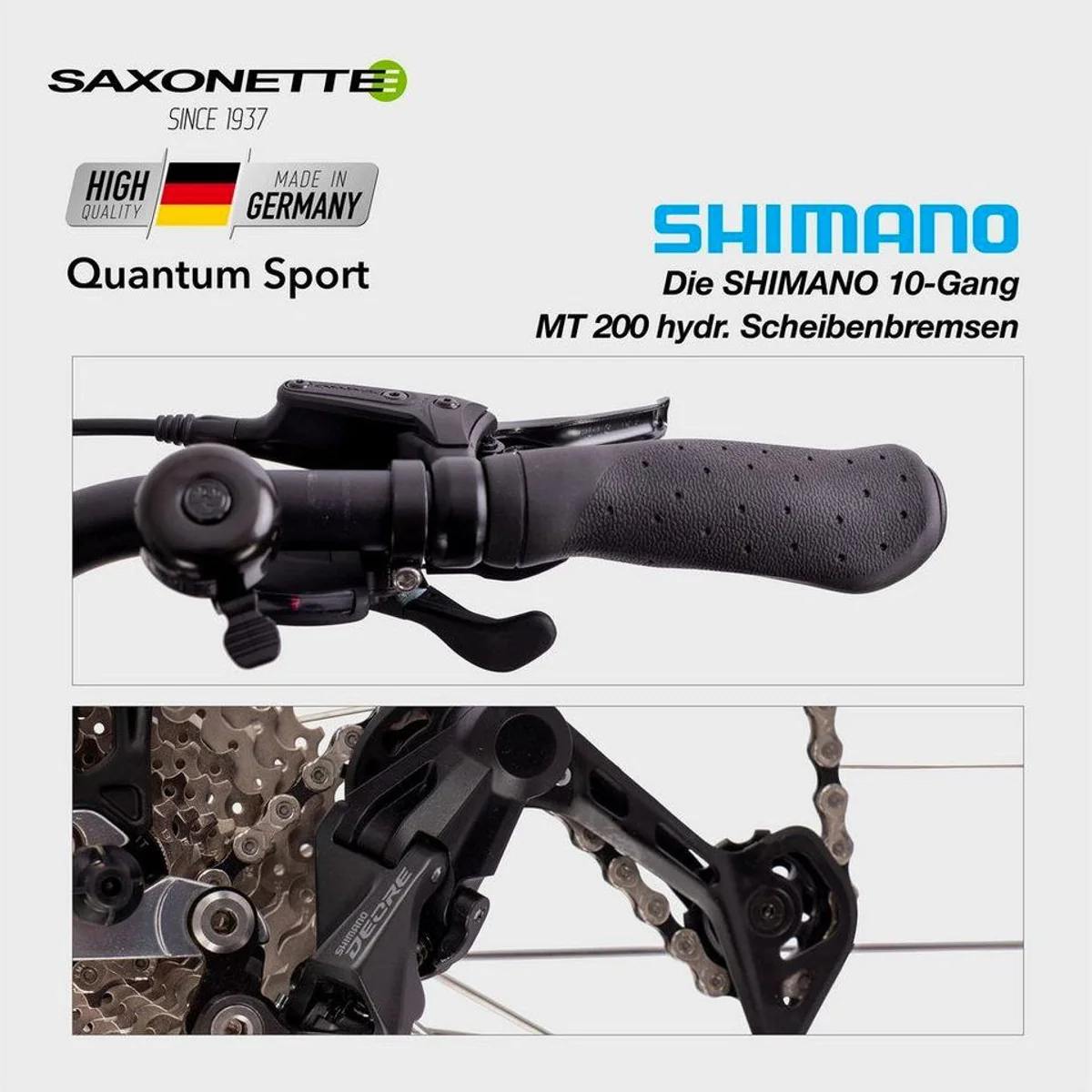 SAXONETTE Quantum Sport E-Bike, 250 W Mittelmotor, 540 Wh Akku, 10 Gang Shimano 4