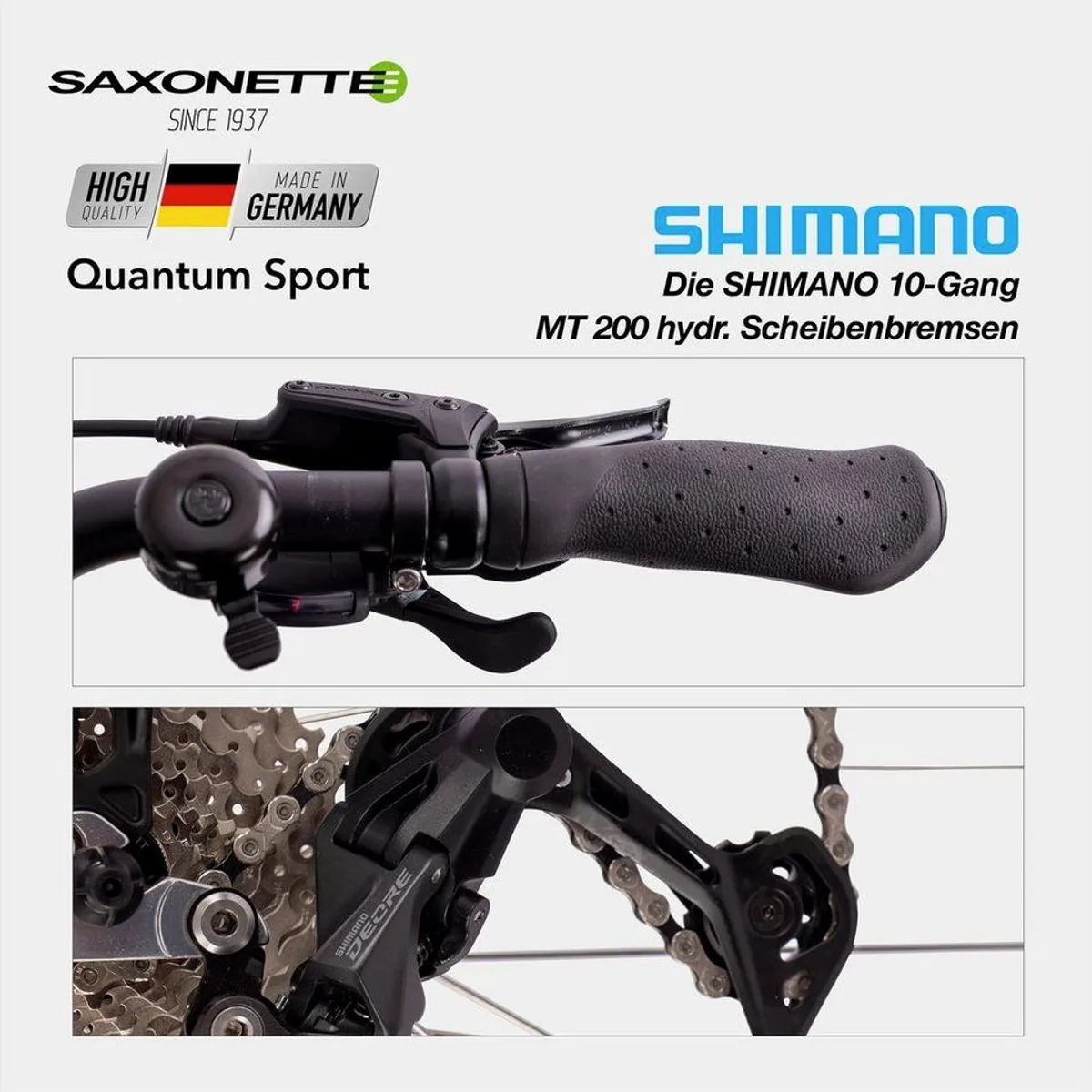 SAXONETTE Quantum Sport E-Bike, 250 W Motor, 540 Wh Akku, 10-Gang Shimano 5