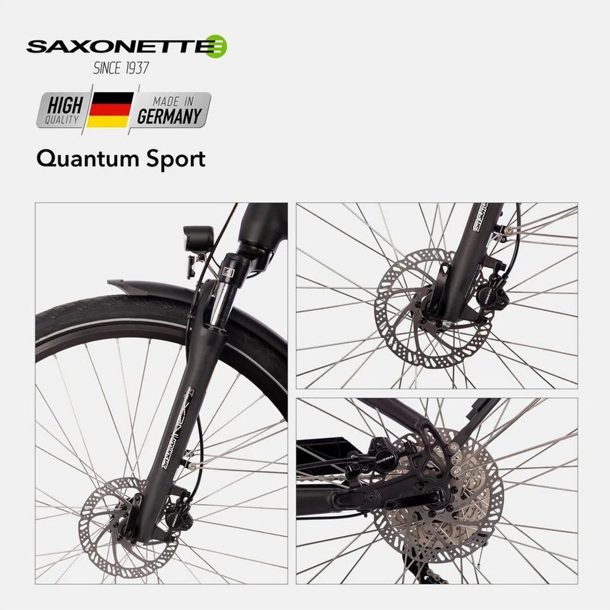 SAXONETTE Quantum Sport E-Bike, 250 W Mittelmotor, 540 Wh Akku, 10 Gang Shimano 3