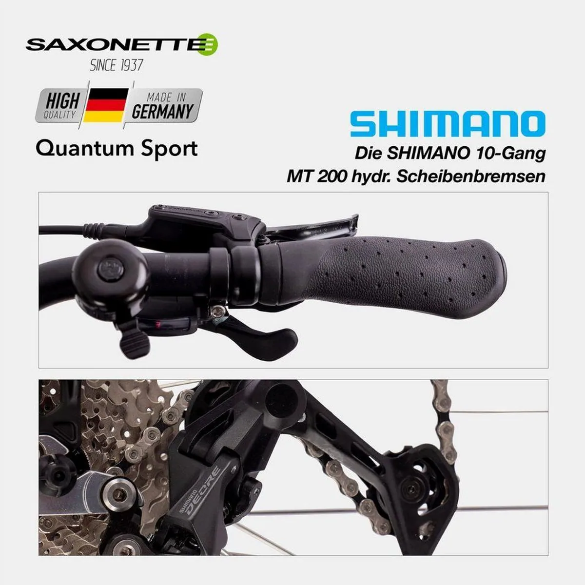SAXONETTE Quantum Sport E-Bike, 250 W Mittelmotor, 540 Wh Akku, 10 Gang Shimano 5