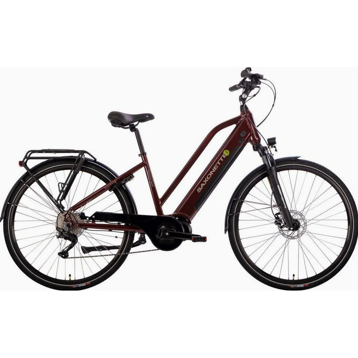 SAXONETTE E-Bike Premium Sport, 90 Nm Mittelmotor, 522 Wh Akku, hydraulische Scheibenbremsen