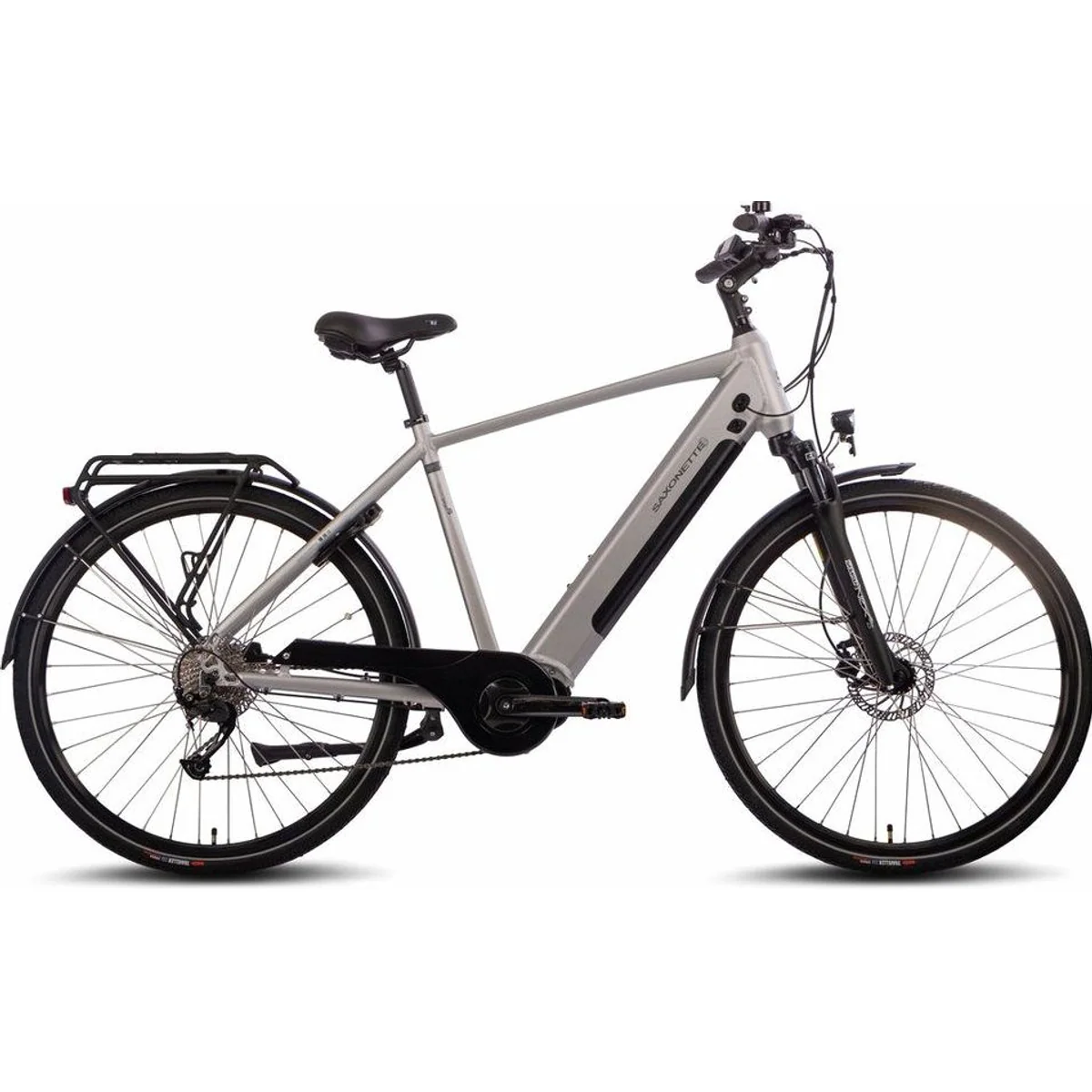SAXONETTE E-Bike Trekkingrad Deluxe Sport, 9-Gang Shimano, Mittelmotor, 418 Wh