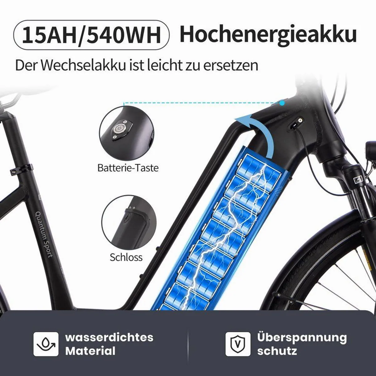 SAXXX E-Bike Cityrad 28 Zoll, 80Nm Mittelmotor, 100km Reichweite 3