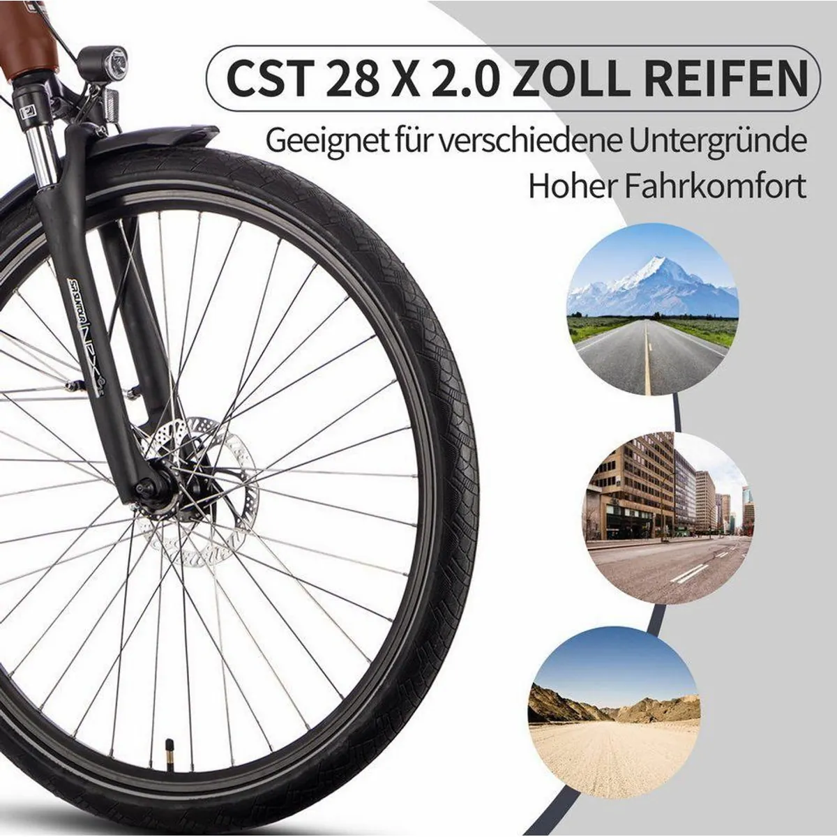 SAXXX E-Bike Cityrad 28 Zoll, 80Nm Mittelmotor, 10-Gang Shimano Deore — bis 100 km Reichweite 2