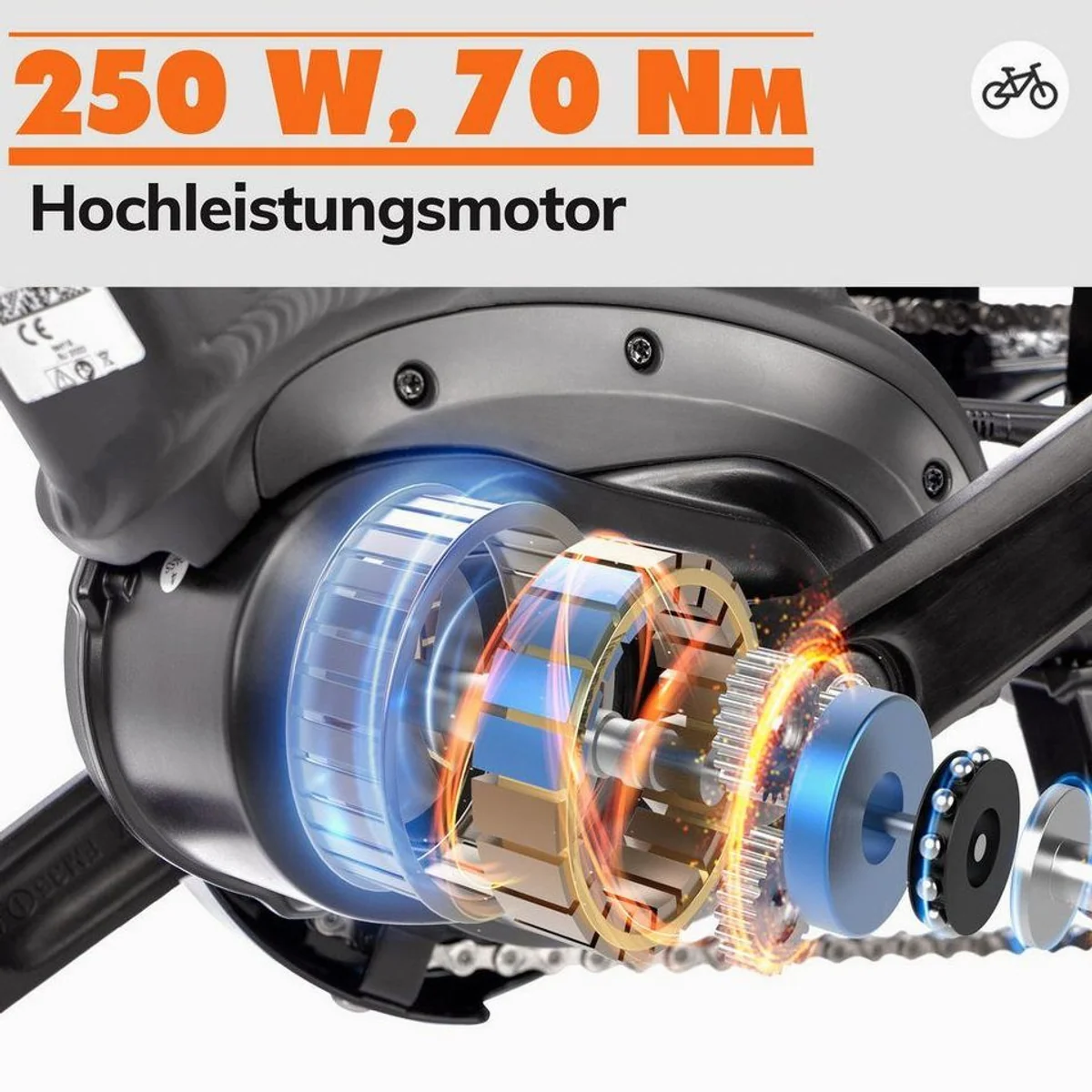 SAXXX E-Bike Cityrad 28 Zoll, 100 km Reichweite, 70 Nm Mittelmotor, 5 Unterstützungsstufen 2