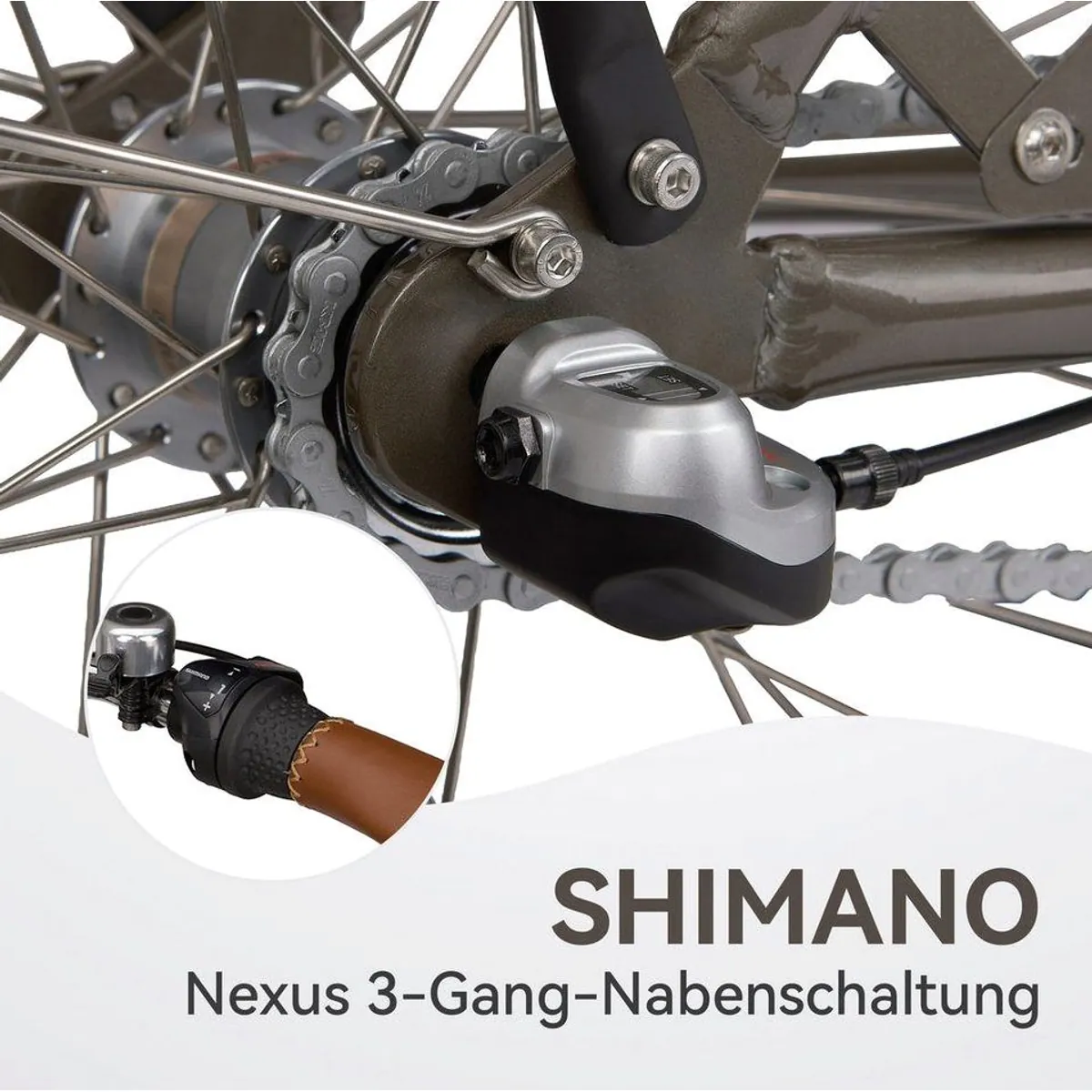 SAXXX E-Bike Cityrad 28 Zoll, bis zu 90 km Reichweite, 3-Gang Nabenschaltung 4