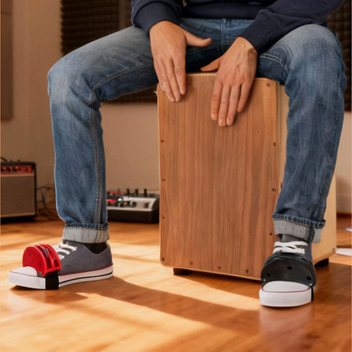 Schlagwerk Cajon CP82 Rudiments mit Fuß-Tambourin-Set, ideal für Einsteiger 4
