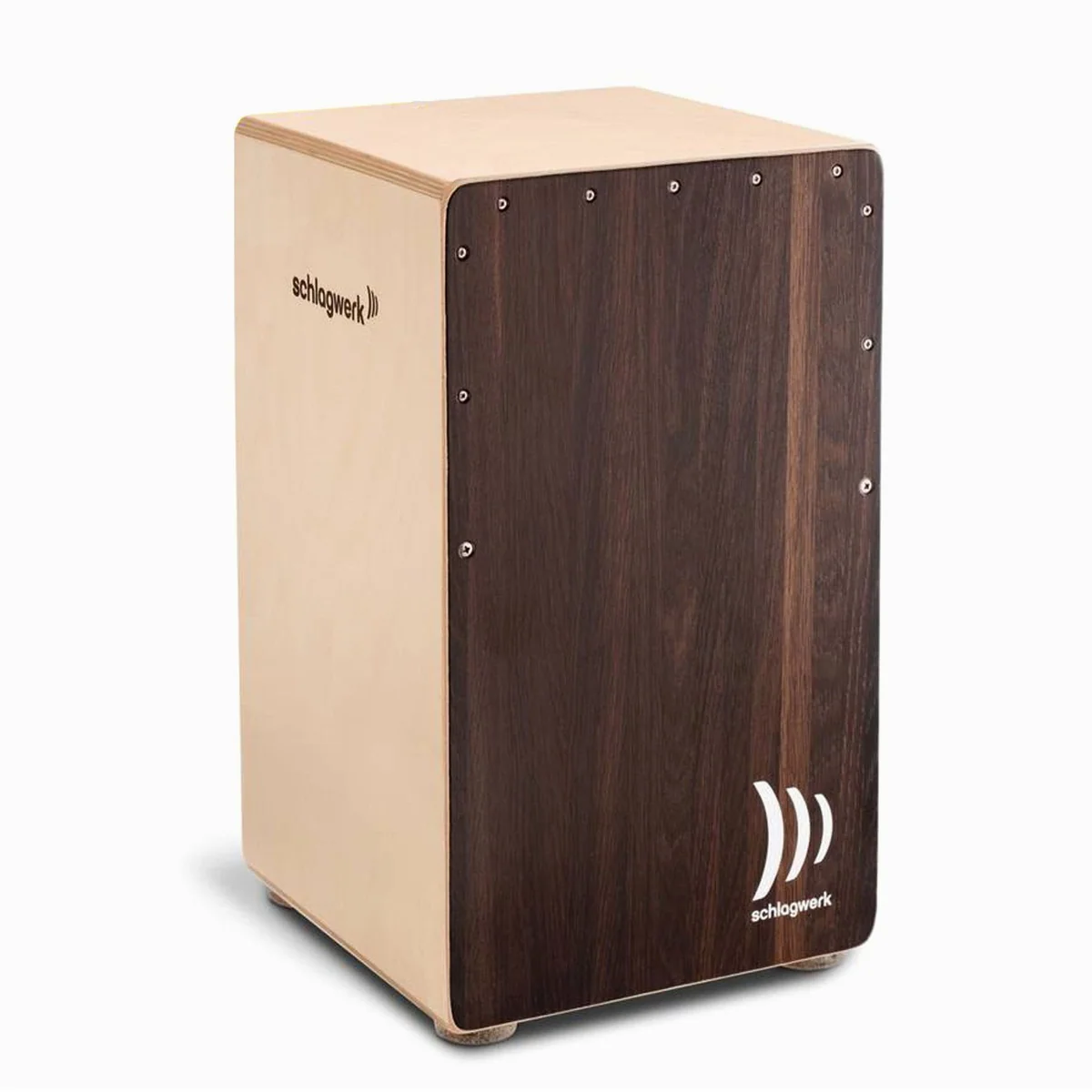 Schlagwerk 2InOne Cajon CP408, Dark Oak Furnier, 40 Spiralen — professionelles Percussion-Instrument 2