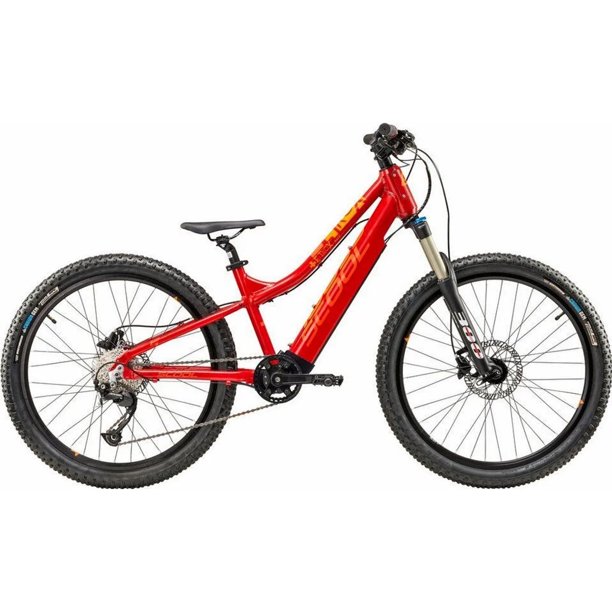 S’COOL e-troX race 24-9S, leistungsstarker Heckmotor, Shimano Alivio 9-Gang, robuste Bauweise