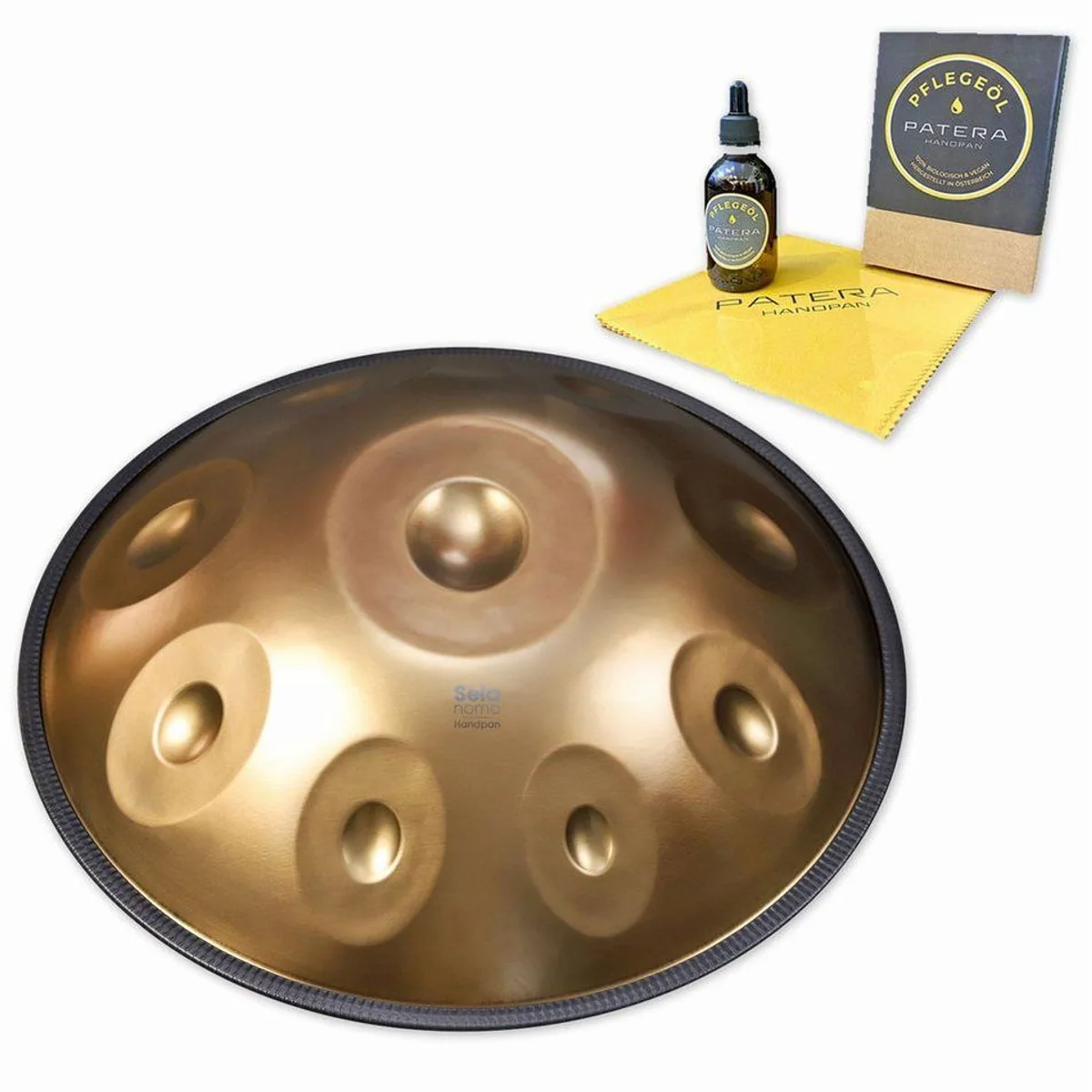 Sela Nomo SEHP400 Handpan, Edelstahl, D-Kurd Stimmung, Pflegeset inklusive