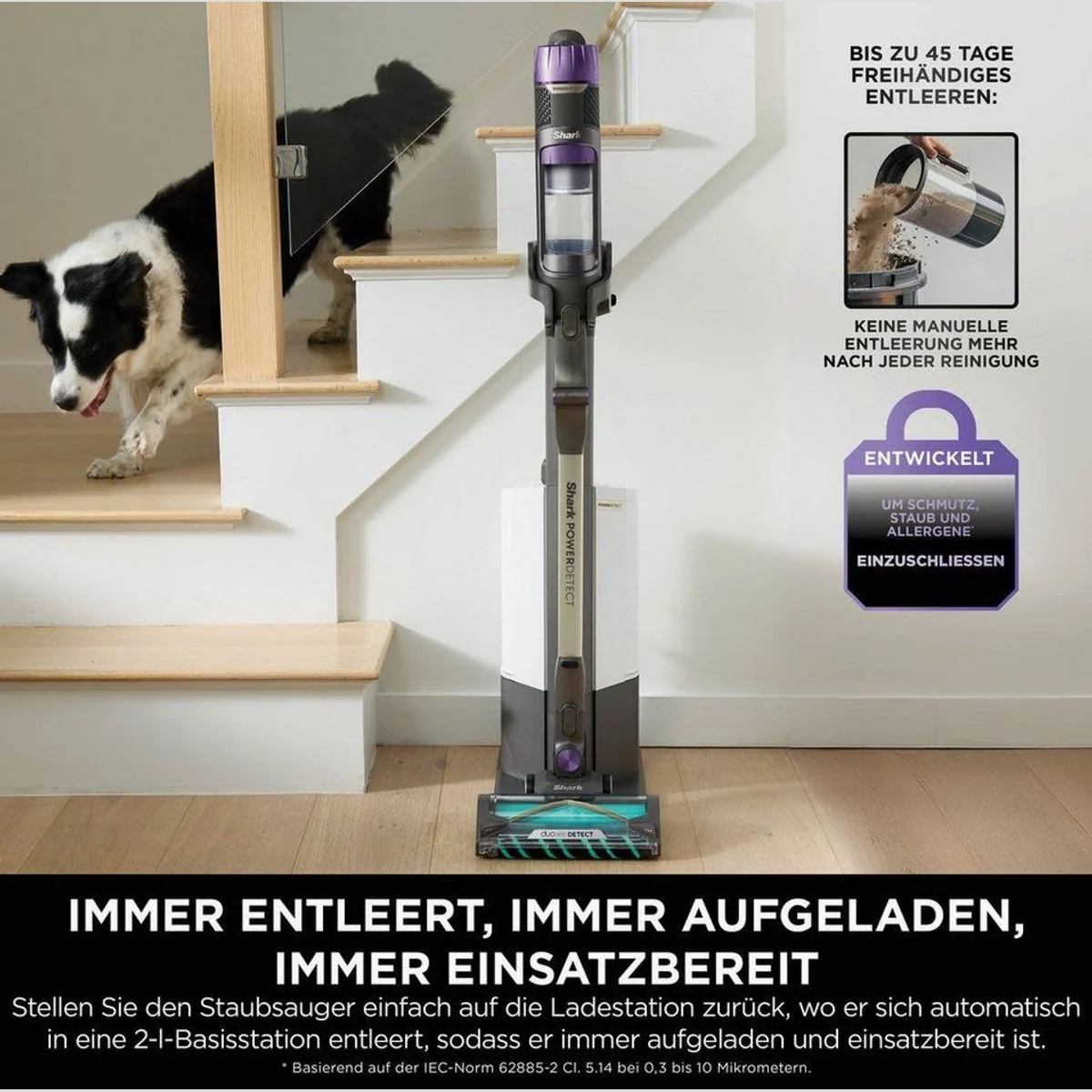 Shark PowerDetect Clean & Empty IP3251EUT, beutellos, automatische Entleerung, starke Saugkraft 4