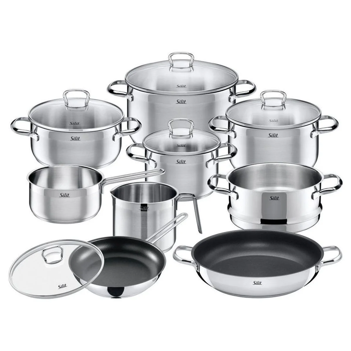 Silit Topf-Set TOSKANA, 10-teilig, Edelstahl 18/10, inkl. Dampfgareinsatz