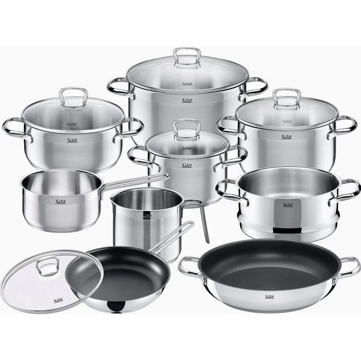 Silit Topf-Set TOSKANA, 10-teilig, Edelstahl 18/10, inkl. Dampfgareinsatz 2