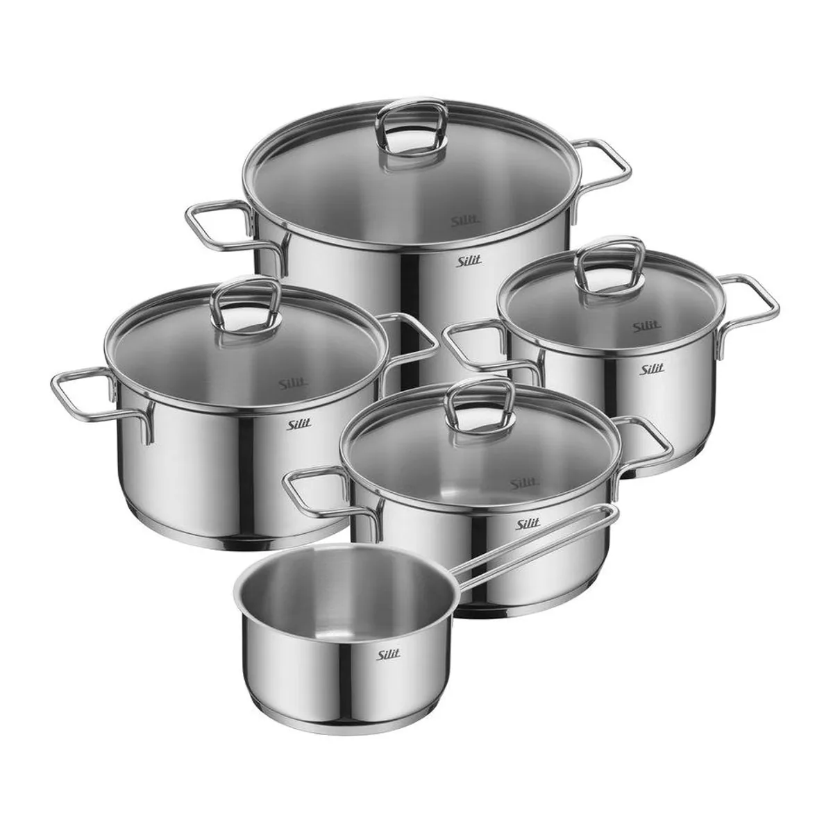 Silit Alicante Topf-Set, 9-teilig, Edelstahl 18/10, induktionsgeeignet
