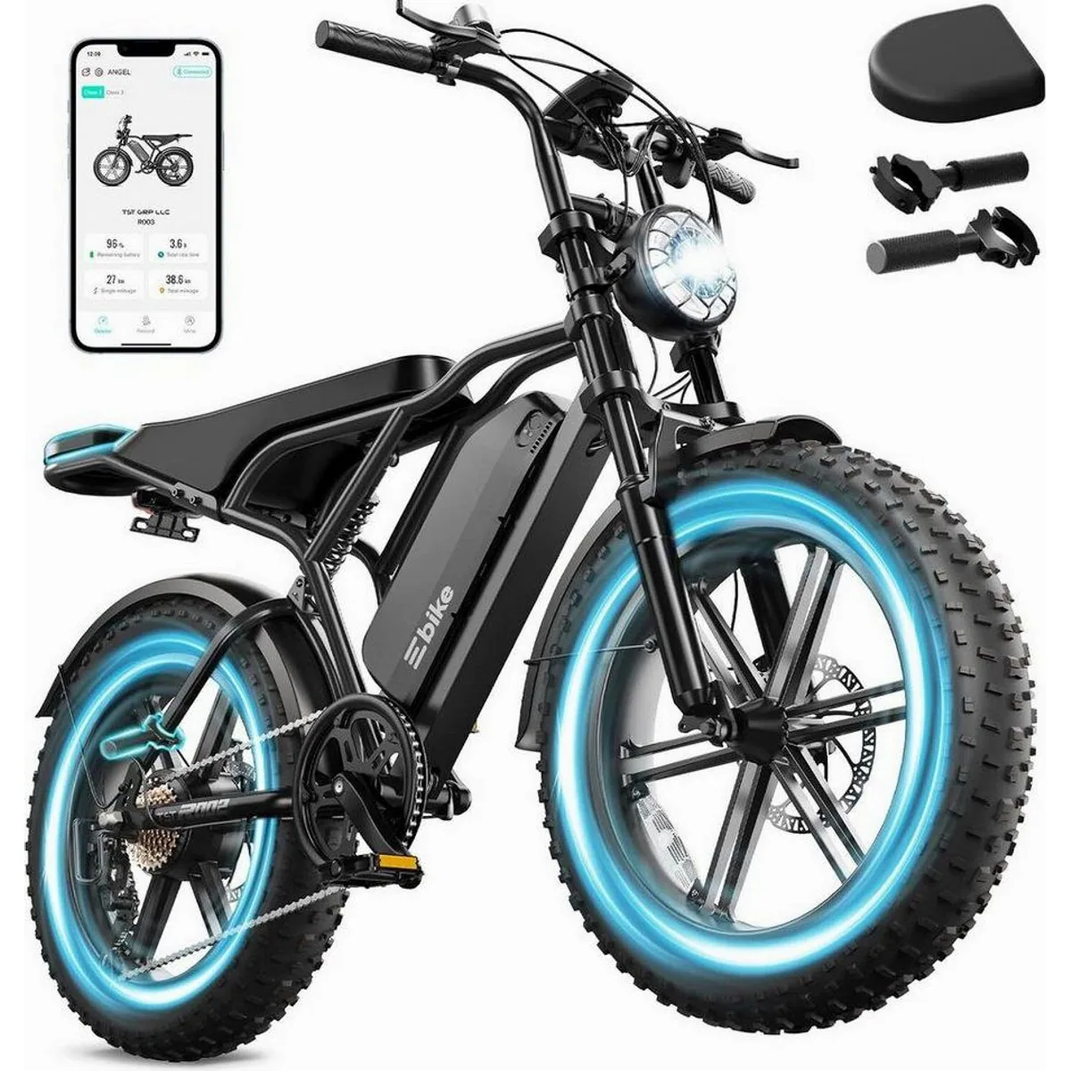 SISIGAD R002 PLUS E-Bike, 130 km Reichweite, 204 kg Tragkraft, 7-Gang Schaltung
