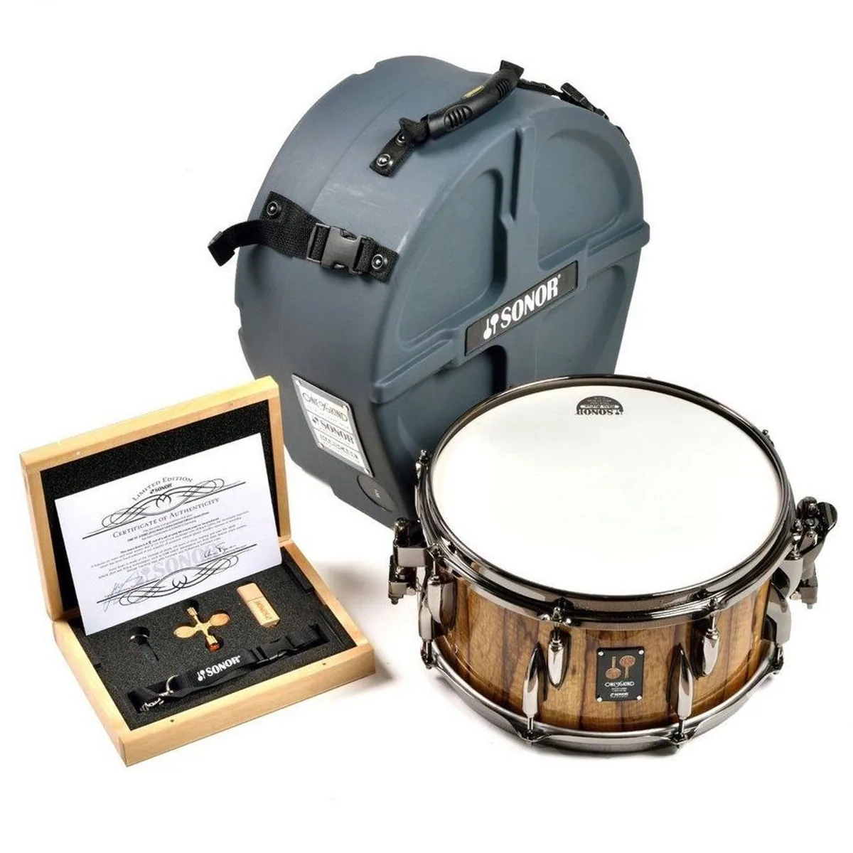 SONOR One of a Kind Black Limba Snare-Drum, Limited Edition, 9-lagiger Ahornkessel