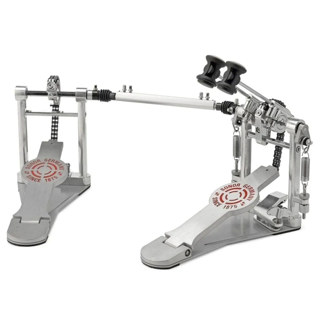 SONOR DP 4000 Doppelpedal, kraftvoller Antrieb, rutschfeste Bodenplatte, inklusive Drumsticks 2
