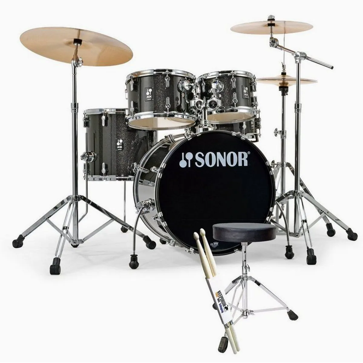 SONOR AQX Studio Schlagzeugset, inkl. Hardware und Becken — klarer Klang, stimmstabile Böckchen, komplettes Zubehör