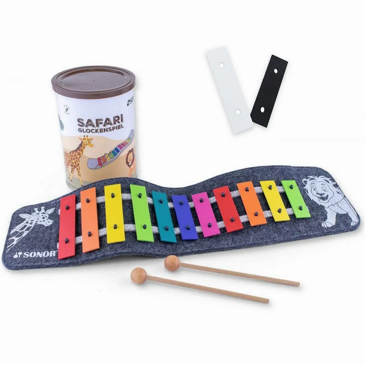 SONOR Glockenspiel Safari GS Plus, Roll-Up Design, 2 Klangstäbe, Transport-Dose