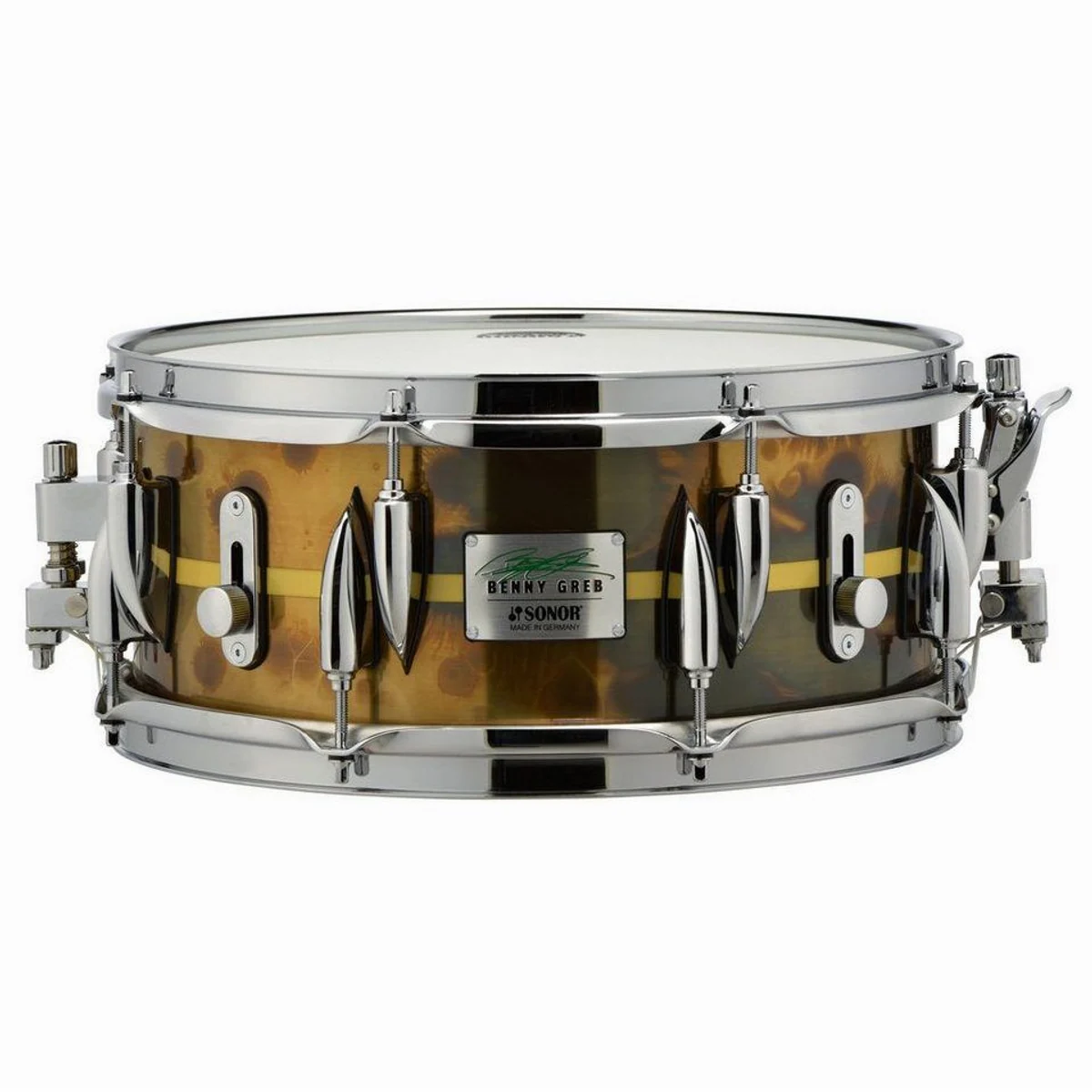 Sonor Benny Greb Snare 2.0 13"x5,75" Messing, vielseitiger Klang, Dual Glide Abhebung