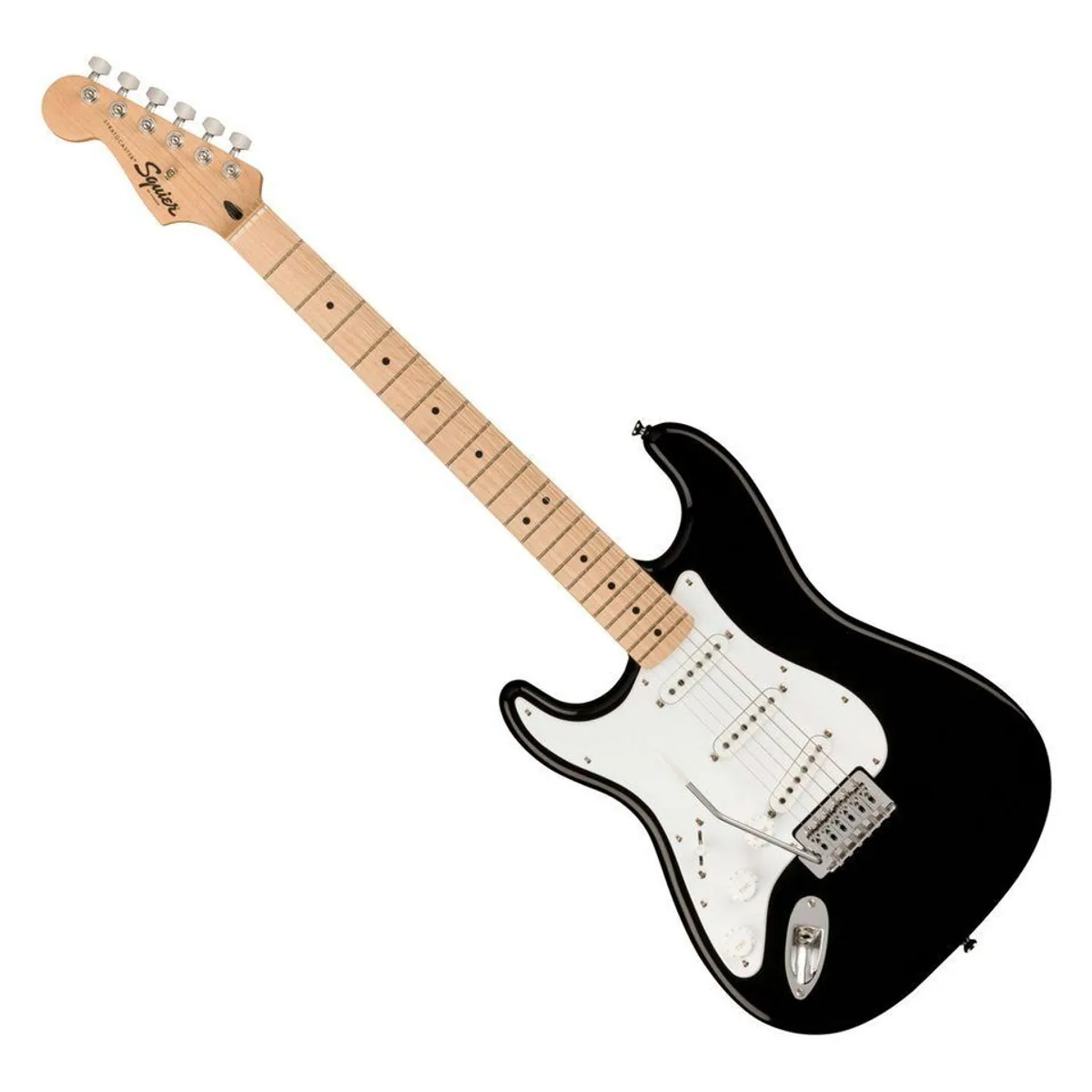 Squier Sonic Stratocaster LH Black, vielseitige Sounds, komfortabler Ahornhals