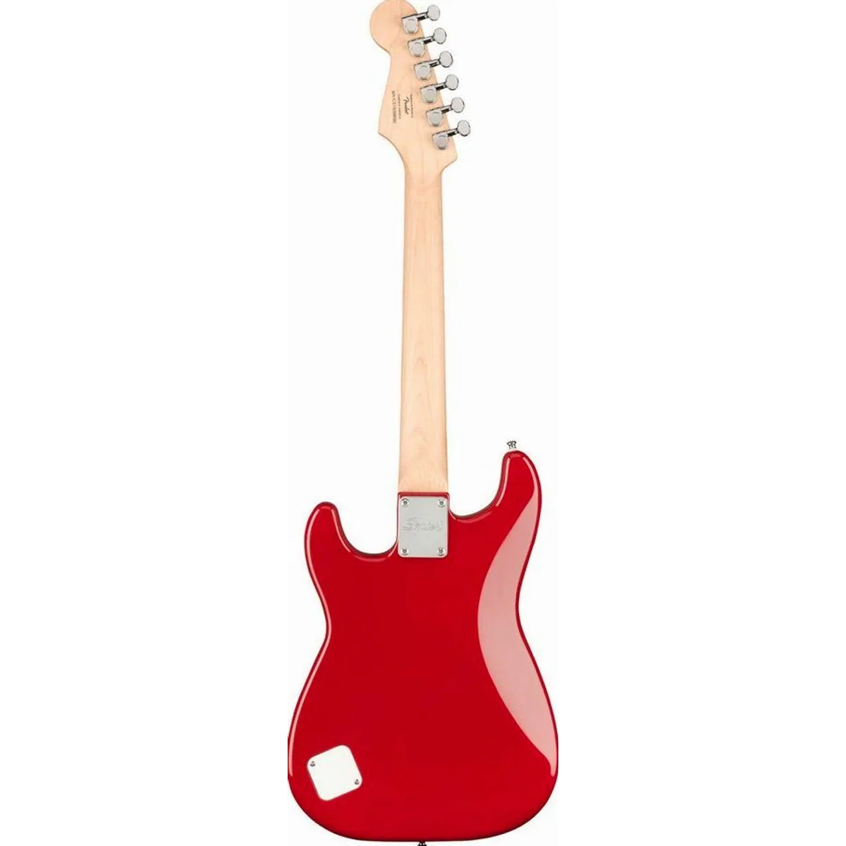 Squier Mini Stratocaster Dakota Red, kompakte E-Gitarre mit vielseitiger SSS-Bestückung 3