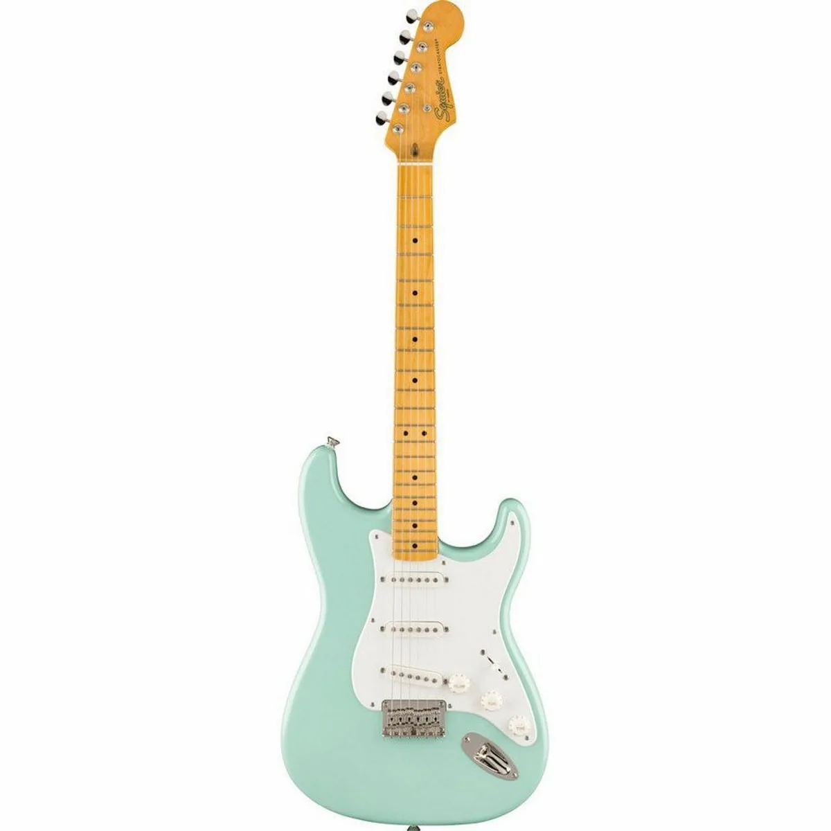Squier Classic Vibe 50s Stratocaster HT MN Surf Green, authentischer Fender-Sound, Pappel-Korpus, Ahorn-Hals