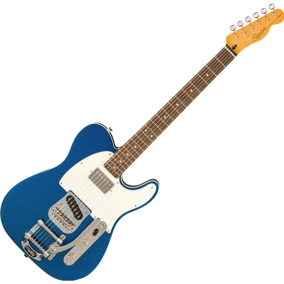 Squier Classic Vibe Custom Telecaster SH, vielseitige Pickup-Kombination, Bigsby Vibrato — Lake Placid Blue