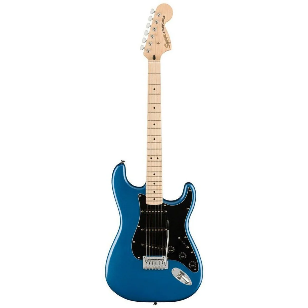 Squier Affinity Series Stratocaster, vielseitiger Klang, komfortabler Hals — Lake Placid Blue 2