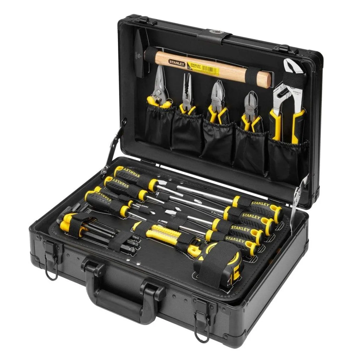 STANLEY Universal-Werkzeugsortiment, 119-teilig, Aluminiumkoffer, klappbar und mobil 2