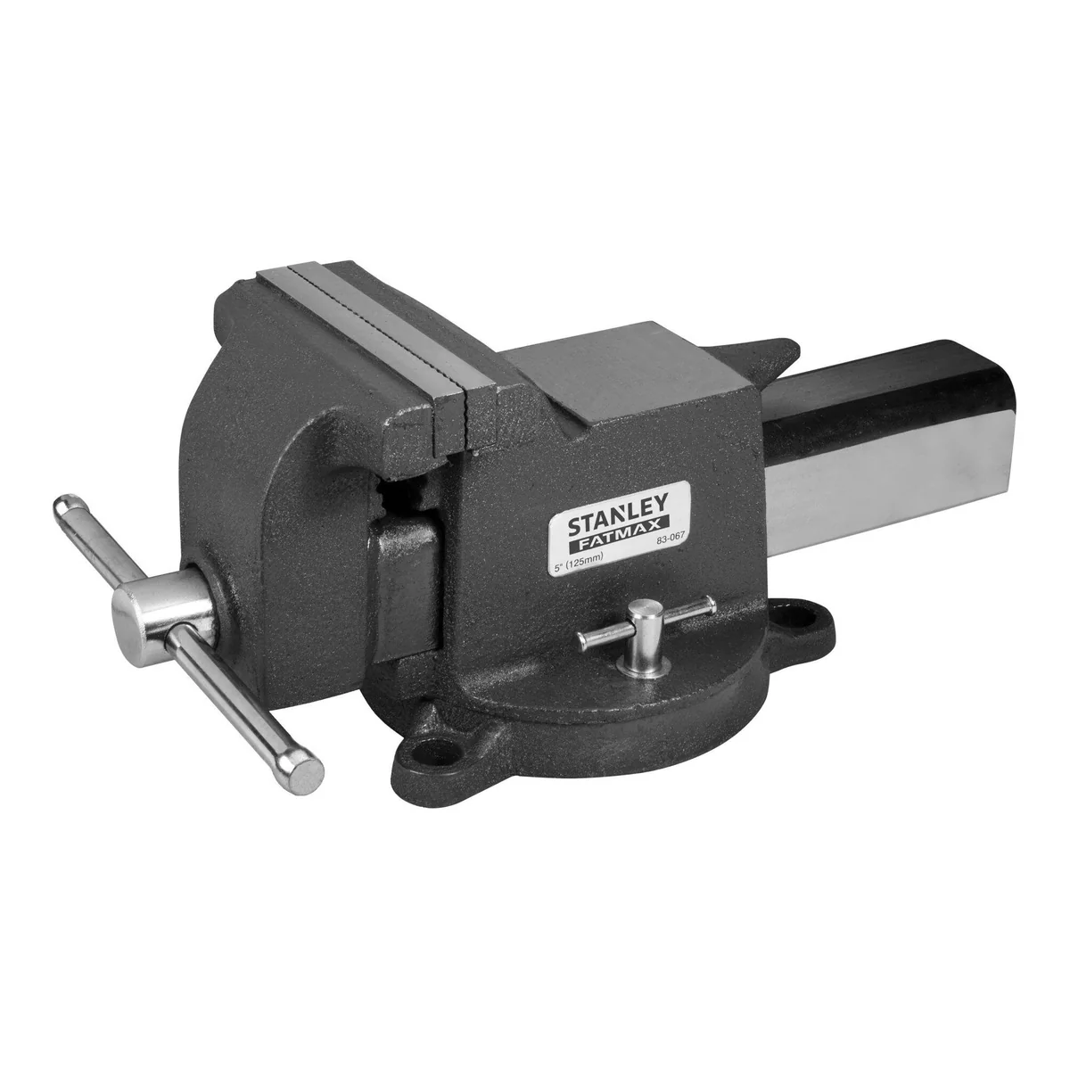 STANLEY MaxSteel Schraubstock, 125 mm Spannbacken, drehbarer Sockel, langlebig
